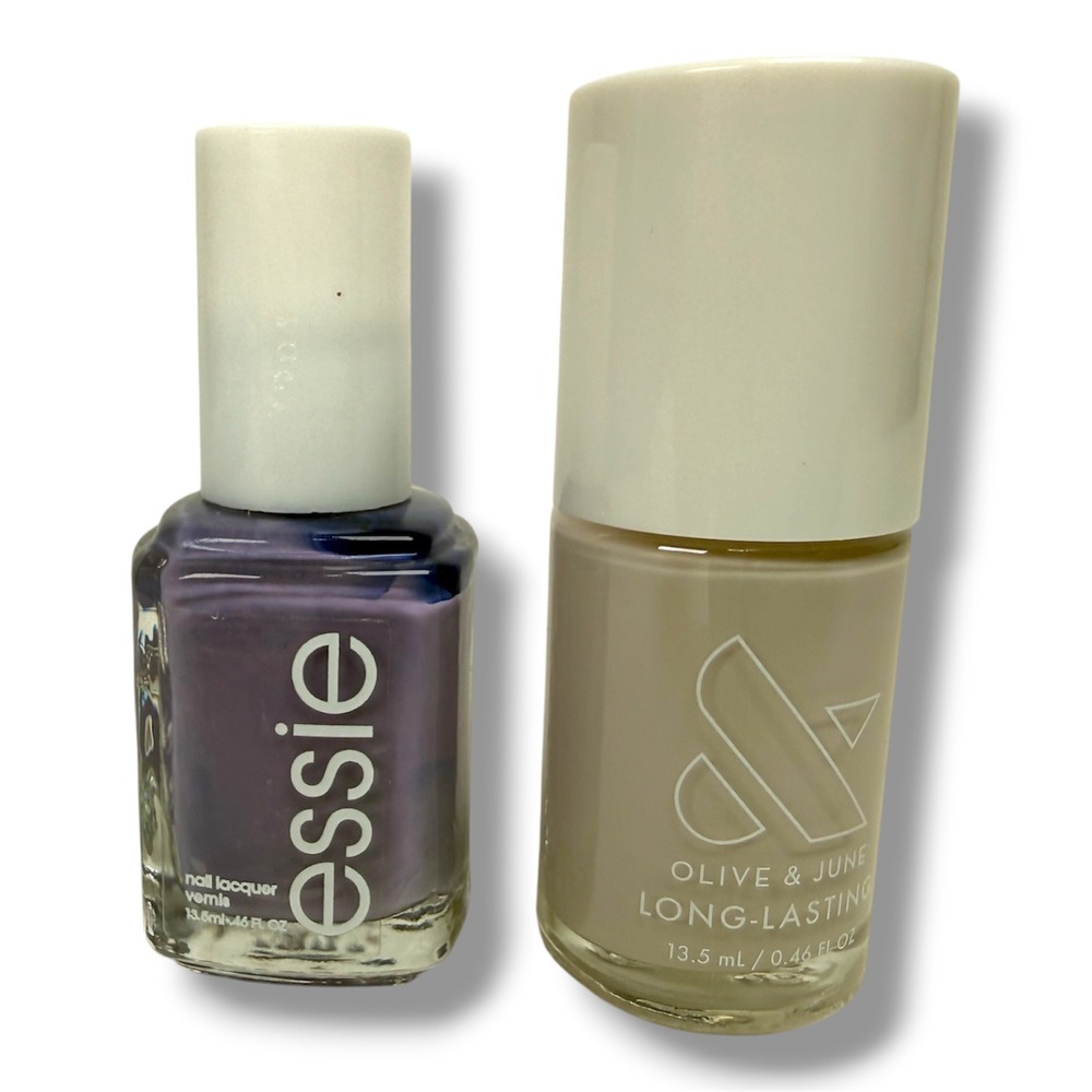 Nail Polish Bundle Just Chill Essie‎ Olive & June ECC Long-Lasting Purple Gray